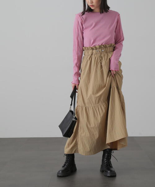 FREE'S MART（フリーズマート）の「◆ウエストドロストティアードスカート（スカート・レディース・ホワイト/ベージュ/ブラック・MEDIUM/SMALL）」の7枚目の写真