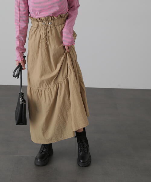 FREE'S MART（フリーズマート）の「◆ウエストドロストティアードスカート（スカート・レディース・ホワイト/ベージュ/ブラック・MEDIUM/SMALL）」の11枚目の写真