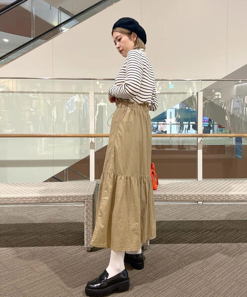 FREE'S MART（フリーズマート）の「◆ウエストドロストティアードスカート（スカート・レディース・ホワイト/ベージュ/ブラック・MEDIUM/SMALL）」の14枚目の写真