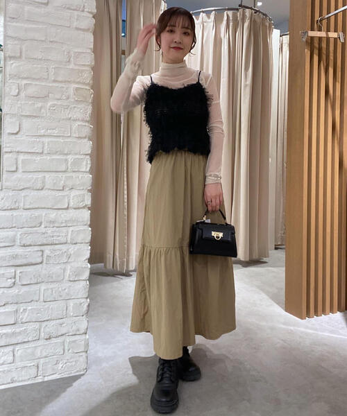 FREE'S MART（フリーズマート）の「◆ウエストドロストティアードスカート（スカート・レディース・ホワイト/ベージュ/ブラック・MEDIUM/SMALL）」の19枚目の写真