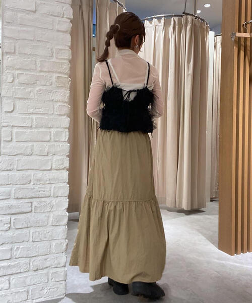 FREE'S MART（フリーズマート）の「◆ウエストドロストティアードスカート（スカート・レディース・ホワイト/ベージュ/ブラック・MEDIUM/SMALL）」の20枚目の写真