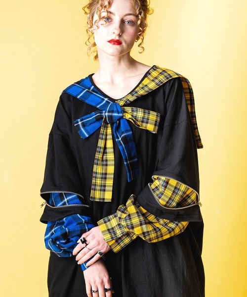 ankoROCK（アンコロック）の「オープンジップフェイクレイヤーバリエーションセーラーカットソー（Tシャツ/カットソー・レディース・A/H/B/K/C/E/I/D/F/J/G/L/M・ONE SIZE/ONESIZE）」の8枚目の写真