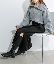 OLIVE des OLIVE | 【WEB限定】ハーフジップニット×キャミワンピースSET　1032090200(ワンピース)