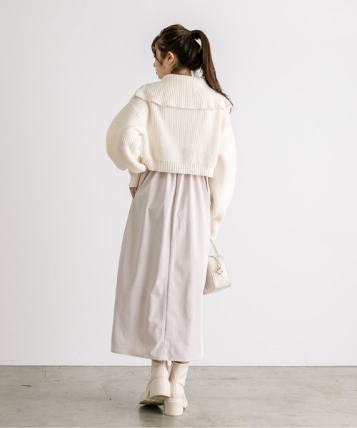 OLIVE des OLIVE（オリーブデオリーブ）の「【WEB限定】ハーフジップニット×キャミワンピースSET　1032090200（ワンピース・レディース・オフホワイト/サックスブルー/ブラック・FREE）」の6枚目の写真