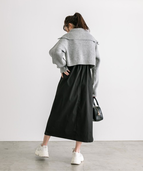 OLIVE des OLIVE（オリーブデオリーブ）の「【WEB限定】ハーフジップニット×キャミワンピースSET　1032090200（ワンピース・レディース・オフホワイト/サックスブルー/ブラック・FREE）」の18枚目の写真