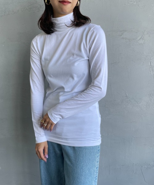 HANES（ヘインズ）の「[HANES/ヘインズ] UNDIES PLUS+ ソフトフィットタートルネックTシャツ（Tシャツ/カットソー・レディース・ブラック/ホワイト・F）」の8枚目の写真
