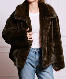 【JAKKE/ジャッキー】TRACI COAT CHOCOLATE ファージャケット