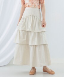 Ray BEAMS | Ray BEAMS / タフタ ギャザー ティアード スカート(スカート)
