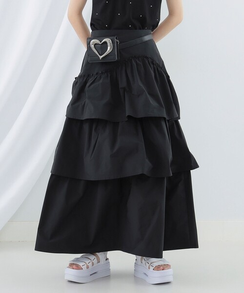 Ray BEAMS（レイビームス）の「Ray BEAMS / タフタ ギャザー ティアード スカート（スカート・レディース・ブラック/オフホワイト・0/1）」の19枚目の写真