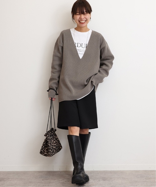 【美品】 ジャーナルスタンダード ストレッチニットV ネックプルオーバー JOURNAL STANDARD relume（ジャーナルスタンダード レリューム