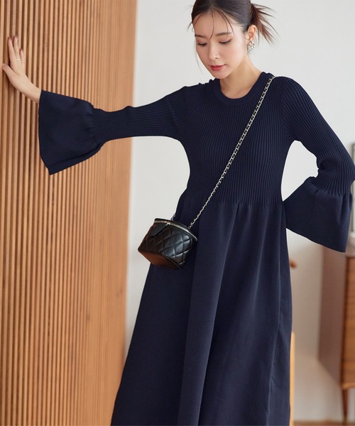 セール】フレアスリーブニットワンピース（ワンピース）｜KOBE LETTUCE