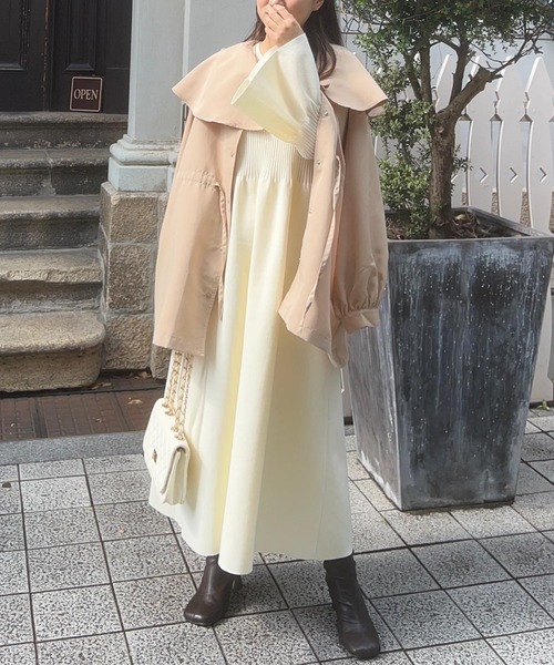 KOBE LETTUCE(コウベレタス)の「フレアスリーブニットワンピース(ワンピース・レディース・ネイビー/アイボリー/ブラック/グレー・M)」の21枚目の写真