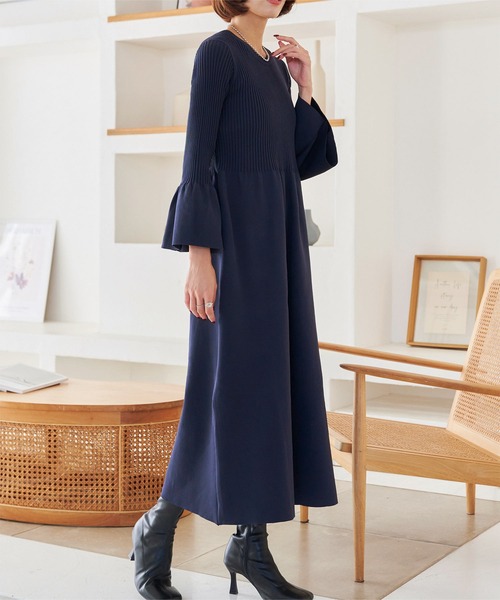 KOBE LETTUCE（コウベレタス）の「フレアスリーブニットワンピース