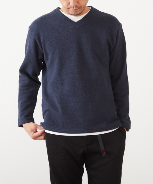 MASTER FRAME(マスターフレーム )の「【MASTER FRAME】ワッフル裏起毛VネックロングスリーブTシャツ(Tシャツ/カットソー・メンズ・グリーン/アイボリー/ネイビー・4/3)」の2枚目の写真