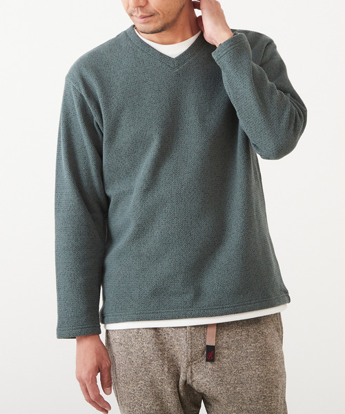 MASTER FRAME(マスターフレーム )の「【MASTER FRAME】ワッフル裏起毛VネックロングスリーブTシャツ(Tシャツ/カットソー・メンズ・グリーン/アイボリー/ネイビー・4/3)」の1枚目の写真