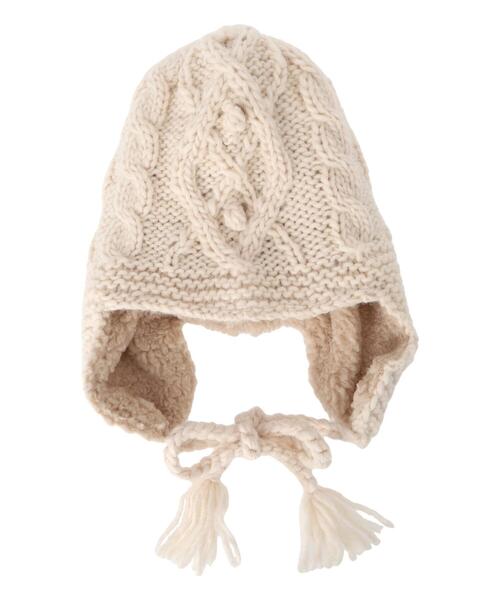 Samansa Mos2（サマンサ モスモス）の「耳当て付ニットワッチ（ハット・レディース・モカ/オフホワイト・F）」の8枚目の写真