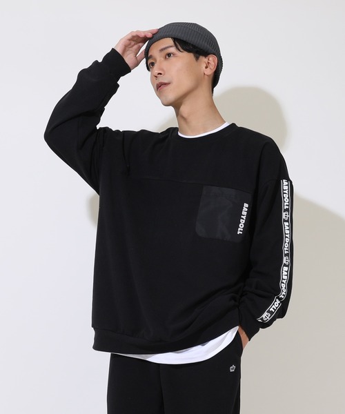 BABYDOLL（ベビードール）の「親子お揃い 4WAY ストレッチフリース トレーナー (ボトムス別売り) 8952A（スウェット・メンズ・ブラック/ナチュラル・S/XL/M/L）」の5枚目の写真