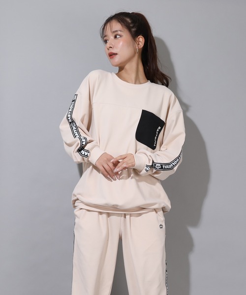 BABYDOLL（ベビードール）の「親子お揃い 4WAY ストレッチフリース トレーナー (ボトムス別売り) 8952A（スウェット・メンズ・ブラック/ナチュラル・S/XL/M/L）」の15枚目の写真