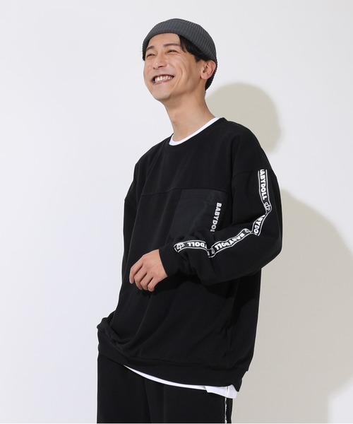 BABYDOLL（ベビードール）の「親子お揃い 4WAY ストレッチフリース トレーナー (ボトムス別売り) 8952A（スウェット・メンズ・ブラック/ナチュラル・S/XL/M/L）」の6枚目の写真