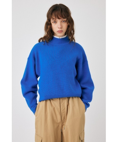 MOUSSY（マウジー）の「MOCK NECK COMPACT ニット（ニット/セーター・レディース・ピンク/ダークネイビー/ブルー/ホワイト・FREE）」の8枚目の写真