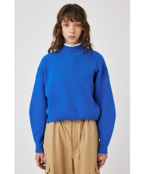 MOUSSY（マウジー）の「MOCK NECK COMPACT ニット（ニット/セーター・レディース・ピンク/ダークネイビー/ブルー/ホワイト・FREE）」の10枚目の写真