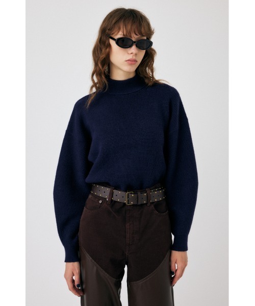 MOUSSY（マウジー）の「MOCK NECK COMPACT ニット（ニット/セーター・レディース・ピンク/ダークネイビー/ブルー/ホワイト・FREE）」の16枚目の写真