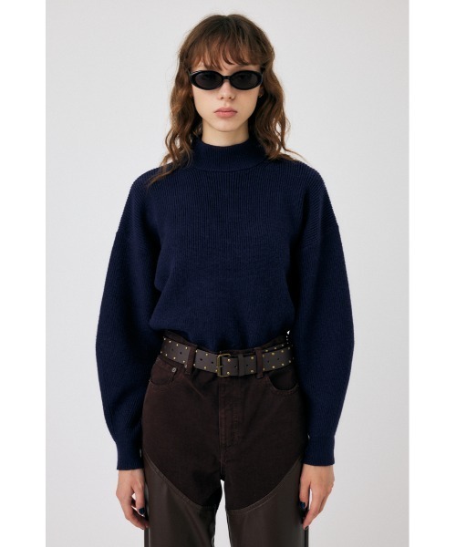 MOUSSY（マウジー）の「MOCK NECK COMPACT ニット（ニット/セーター・レディース・ピンク/ダークネイビー/ブルー/ホワイト・FREE）」の18枚目の写真