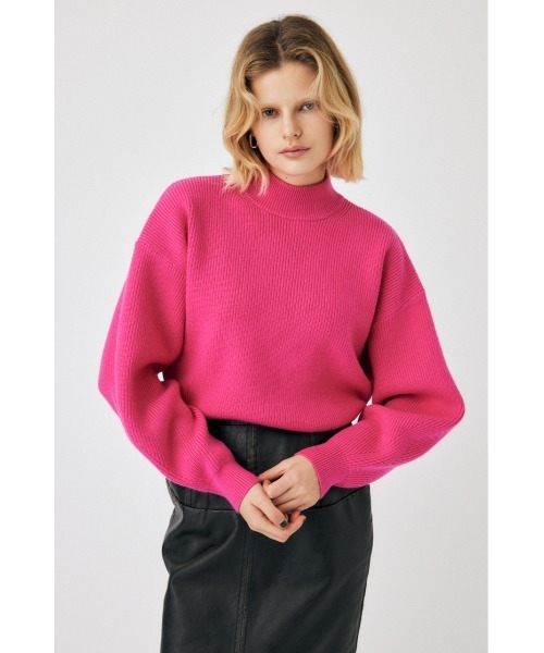 ニット　ピンク値下げ中 MOUSSY（マウジー）の「MOCK NECK COMPACT ニット（ニット/セーター