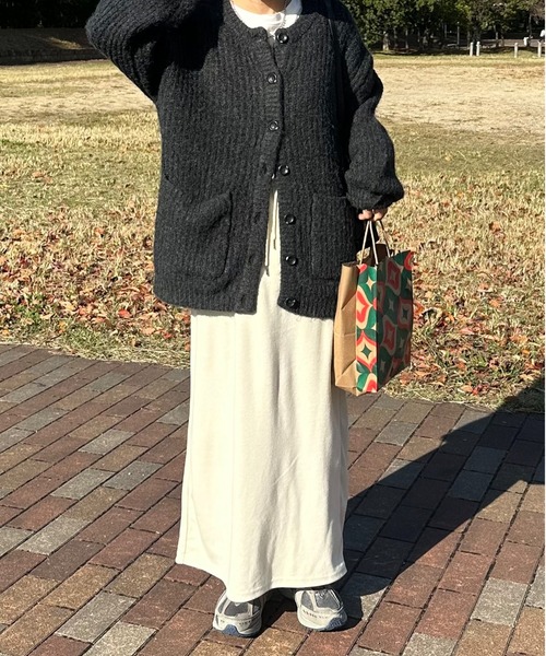 LE MORE（リモア）の「スウェットライクペンシルスカート（スカート・レディース・アイボリー/ブラック・FREE）」の5枚目の写真