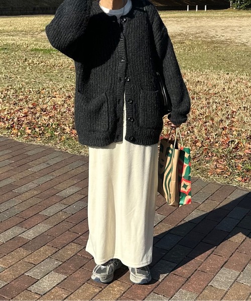 LE MORE（リモア）の「スウェットライクペンシルスカート（スカート・レディース・アイボリー/ブラック・FREE）」の6枚目の写真