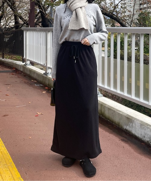 LE MORE（リモア）の「スウェットライクペンシルスカート（スカート・レディース・アイボリー/ブラック・FREE）」の16枚目の写真