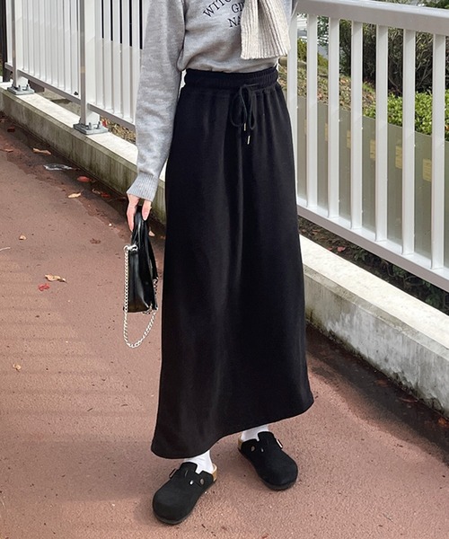 LE MORE（リモア）の「スウェットライクペンシルスカート（スカート・レディース・アイボリー/ブラック・FREE）」の7枚目の写真