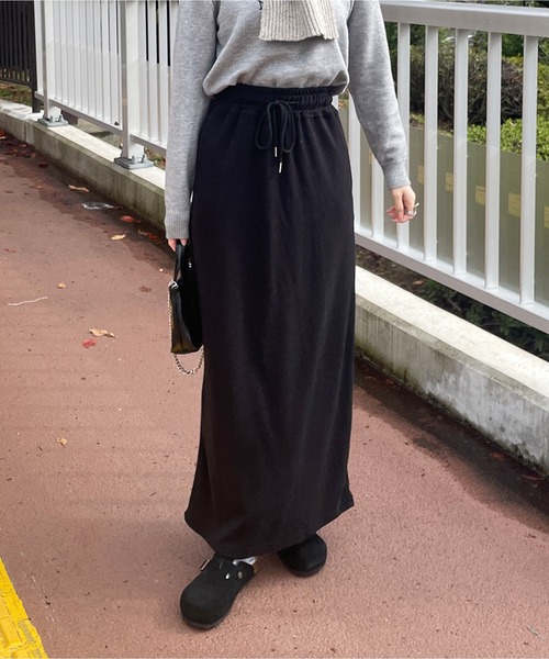 LE MORE（リモア）の「スウェットライクペンシルスカート（スカート・レディース・アイボリー/ブラック・FREE）」の12枚目の写真