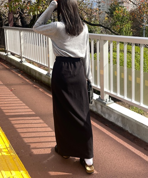 LE MORE（リモア）の「スウェットライクペンシルスカート（スカート・レディース・アイボリー/ブラック・FREE）」の13枚目の写真