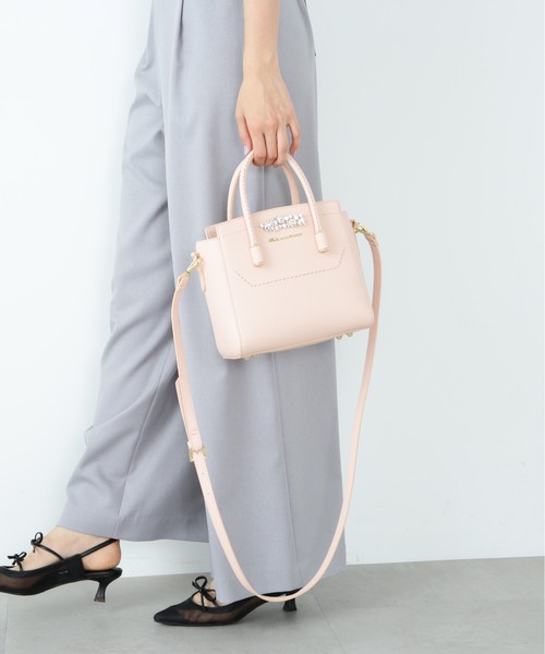 ジルバイジルスチュアート バスケットバッグ リボンハンドル ピンクベージュ ミニ JILL by JILL STUART（ジルバイジルスチュアート）の「リボン