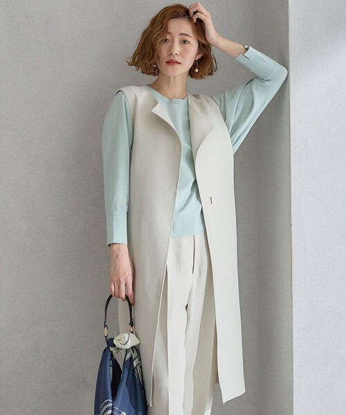 セール】ハイカウントライトクロス ジレ（その他アウター）｜23区