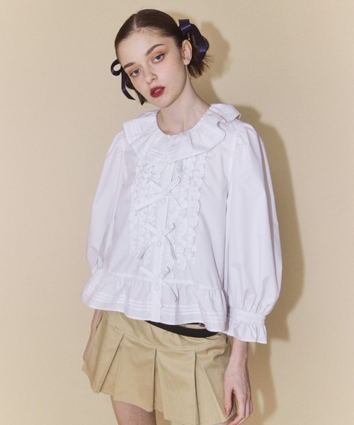 Candy Stripper（キャンディストリッパー）の「SWEET MEMORY FRILL ブラウス（シャツ/ブラウス・レディース・オフホワイト/ブラック・2）」の15枚目の写真