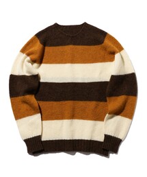 BEAMS PLUS | ストライプクルーネック シャギーニット(ニット/セーター)