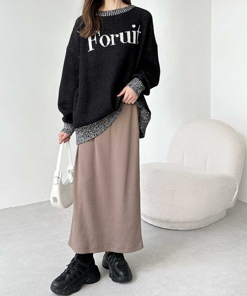 S-XLサイズ展開/新色追加】-3kg見え！すっきりリブタイトロング