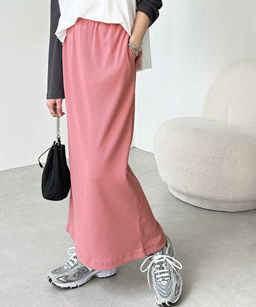 S-XLサイズ展開/新色追加】-3kg見え！すっきりリブタイトロング