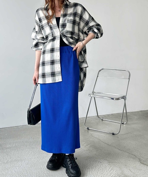 S-XLサイズ展開/新色追加】-3kg見え！すっきりリブタイトロング