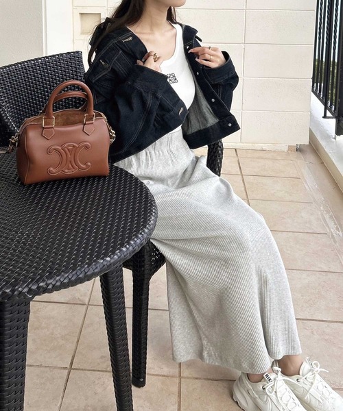 GeeRA（ジーラ）の「【S-XLサイズ展開/新色追加】-3kg見え！すっきりリブタイトロングスカート（スカート・レディース・ブラック/ダークグリーン/杢グレー/アイボリー/モカ/ピンク/チャコールグレー/ブルー/ブラウン・MEDIUM/LARGE/X-LARGE/SMALL/XX-LARGE）」の19枚目の写真