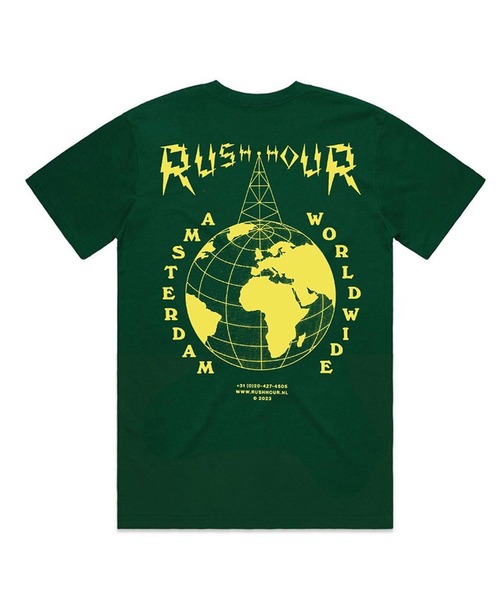 bonjour records（ボンジュールレコーズ）の「【Rush Hour/ラッシュアワー】 25 Year anniversary T-Shirt アニバーサリーハーフスリーブTシャツ（Tシャツ/カットソー・メンズ・ブラック/ホワイト/グリーン・L/M/XL/S）」の3枚目の写真