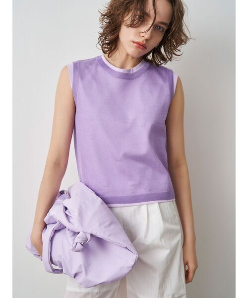 ELENDEEK（エレンディーク）の「シアーレイヤードトップ（タンクトップ・レディース・オフホワイト/イエロー/パープル・FREE）」の2枚目の写真