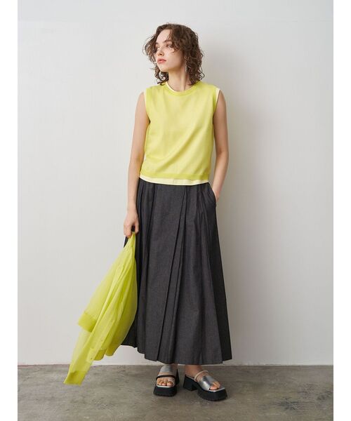 ELENDEEK（エレンディーク）の「シアーレイヤードトップ（タンクトップ・レディース・オフホワイト/イエロー/パープル・FREE）」の15枚目の写真