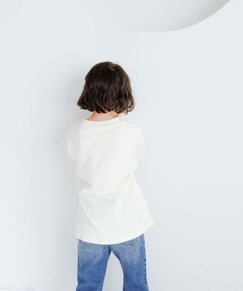 LOWRYS FARM（ローリーズファーム）の「ソデフリルロンＴ　106024（Tシャツ/カットソー・キッズ・ブラック/アイボリー/ホワイト・110cm/120cm/130cm/140cm/150cm）」の5枚目の写真