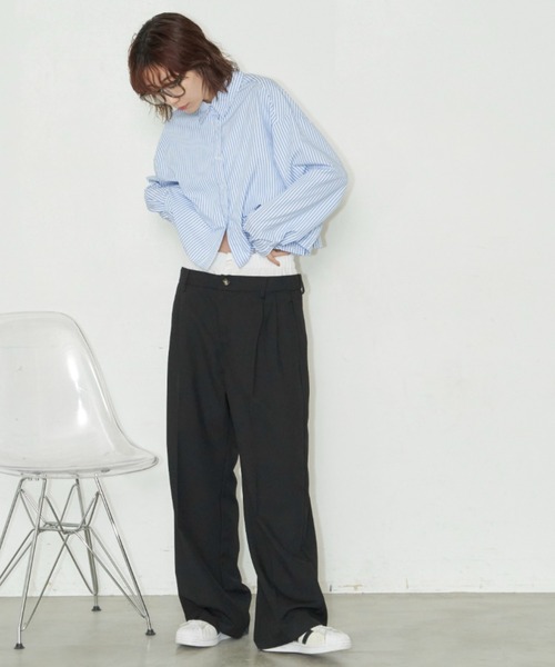 Auntie Rosa Holiday（アンティローザホリデー）の「クロップドレギュラーカラーシャツ（シャツ/ブラウス・レディース・ブルー/ピンク/ネイビー・FREE）」の20枚目の写真