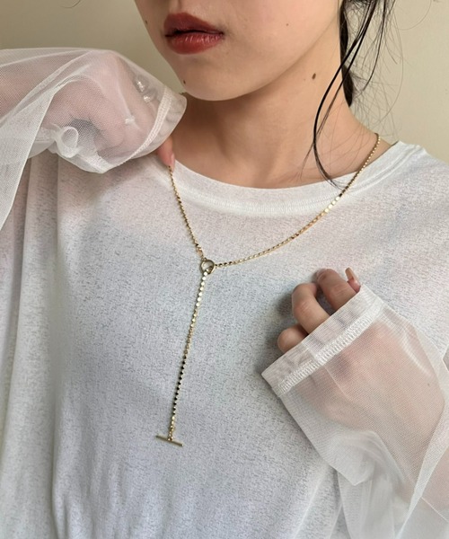 CIAOPANIC TYPY（チャオパニックティピー）の「【 lil/リル】変形メタルボールロングネックレス（ネックレス・レディース・シルバー/ゴールド・ONE SIZE）」の2枚目の写真