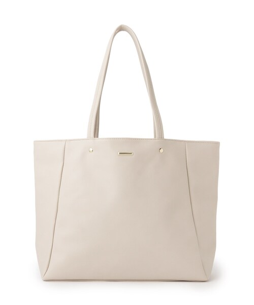 ITS'DEMO（イッツデモ）の「◆【通勤／大容量／A4・B4対応】シンプルA4トート（トートバッグ・レディース・ベージュ/アイボリー/ブラック/シルバー/グレー・00）」の2枚目の写真