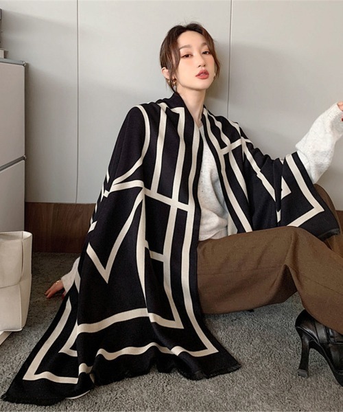 Berluti ベルルッティ 幾何学柄  ストール　マフラー　マルチカラー 大判 楽天市場】ベルルッティ（レディースマフラー・ストール
